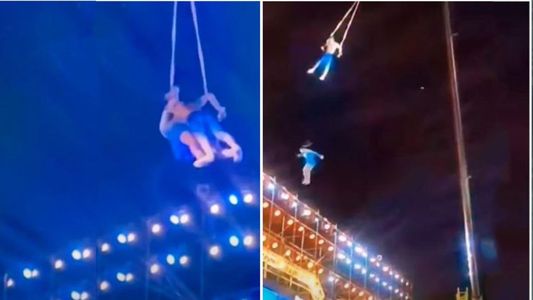 El trágico momento en que una trapecista cayó al vacío porque su esposo no la pudo atrapar