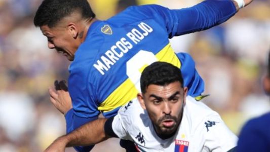 El gol de Marcos Rojo para el 1-0 de Boca contra Tigre, tras un grosero error de Marinelli