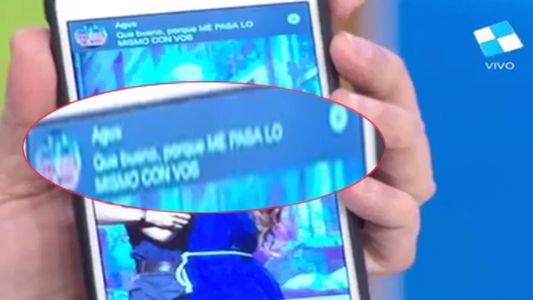 El inoportuno mensaje de Agustina Kämpfer que salió al aire en el celular de Jorge Rial
