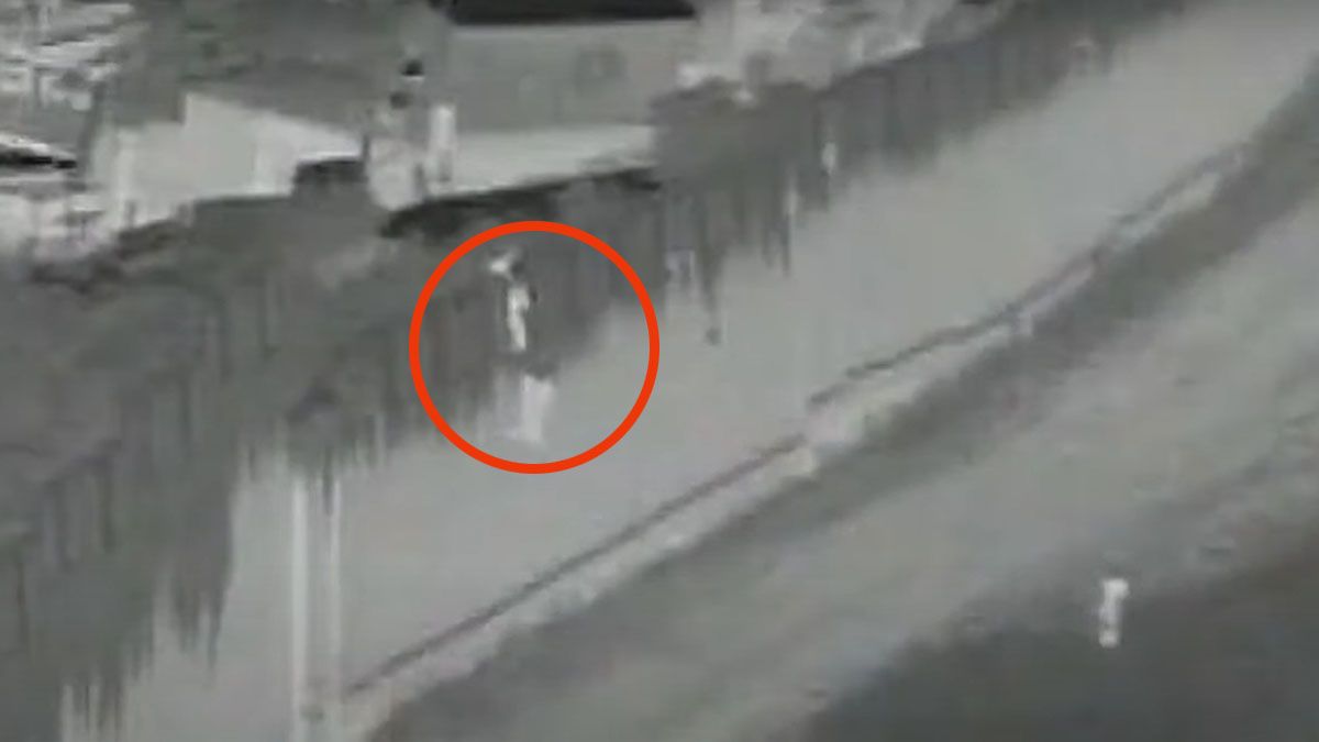 Otros casos desesperados. Un padre suelta desde la parte superior del muro a su hijo para que ingrese ilegalmente a los Estados Unidos (Foto: captura de video).