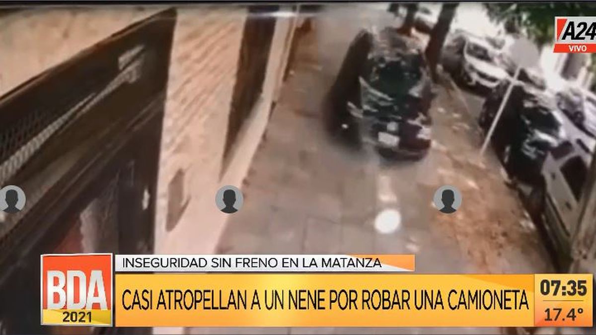 La Matanza: raid y persecución que casi atropella a un nene. (Captura de Tv)