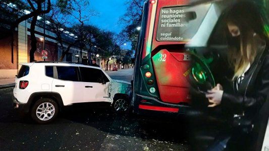 Romina Malaspina chocó contra un colectivo y quiso escapar