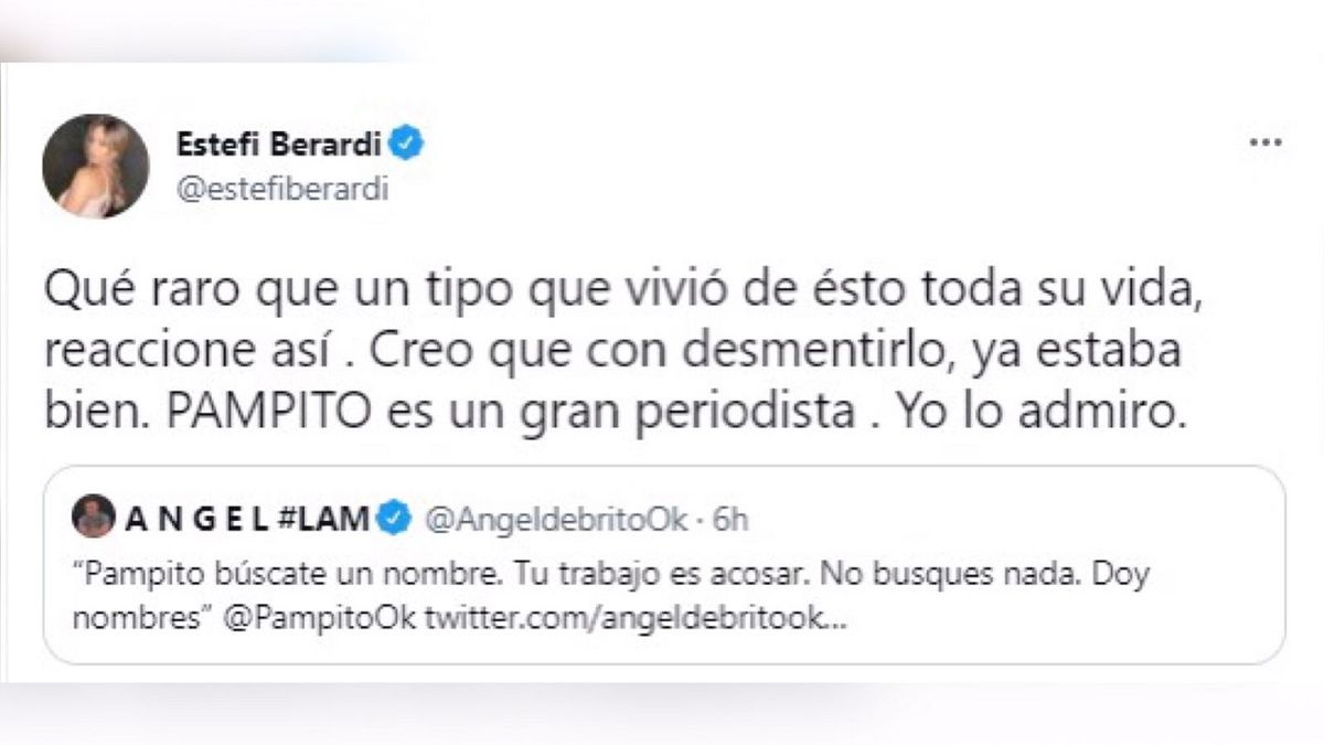 Estefi Berardi defendió a Pampito 