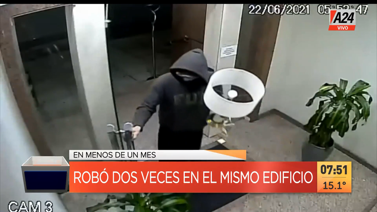 Barracas: así roban dos veces el mismo edificio en un mes. (Captura de Tv)