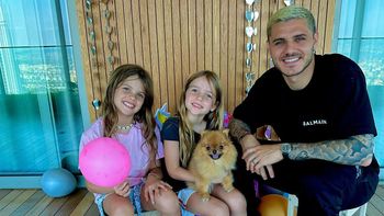 El tierno cumpleaños que celebraron Mauro Icardi y sus hijas a su perrita: los videos