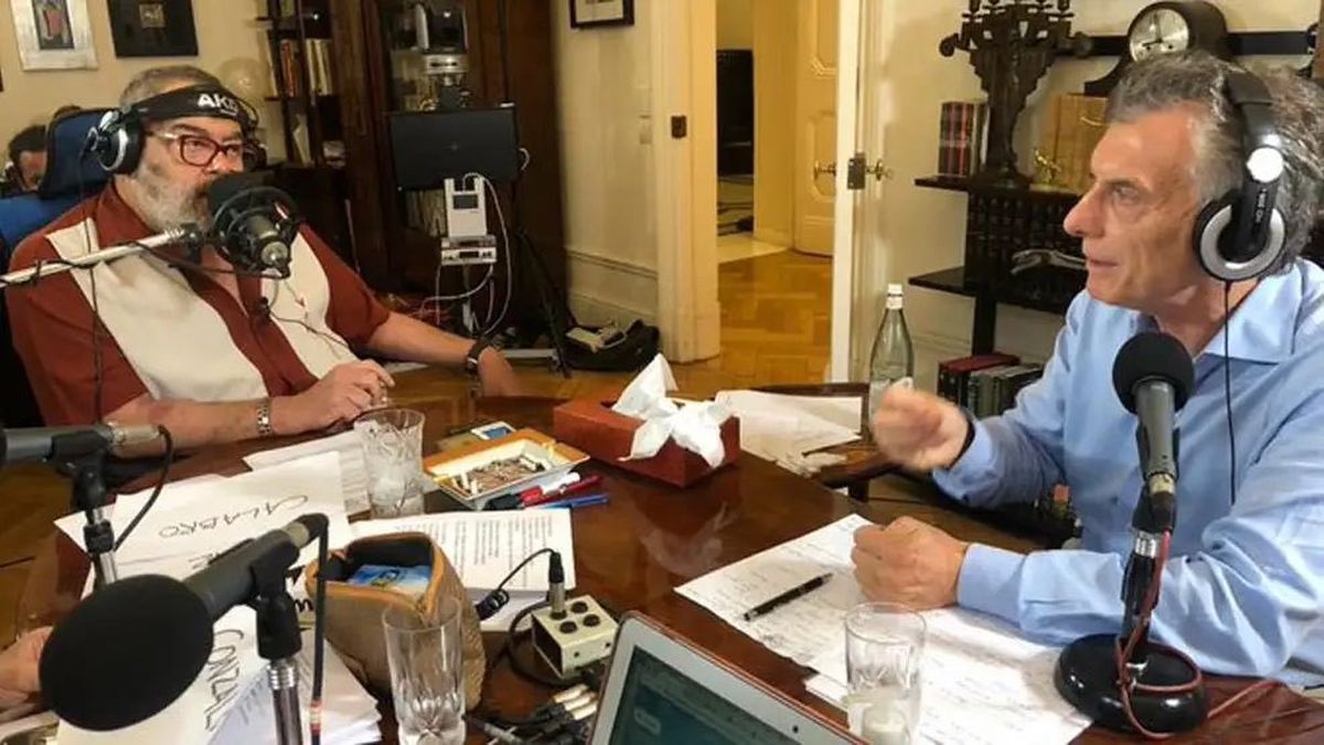Jorge Lanata con Mauricio Macri en la radio.