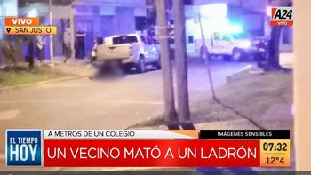 San Justo: ataque motochorro, se defendió y mató al ladrón. (Captura de Tv) San Justo: ataque motochorro, se defendió y mató al ladrón. (Captura de Tv)