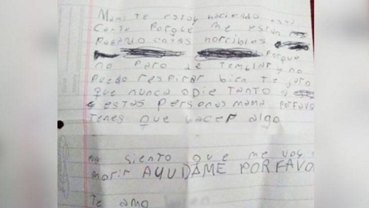 Carta de una menor acosada por sus compañeros de escuela