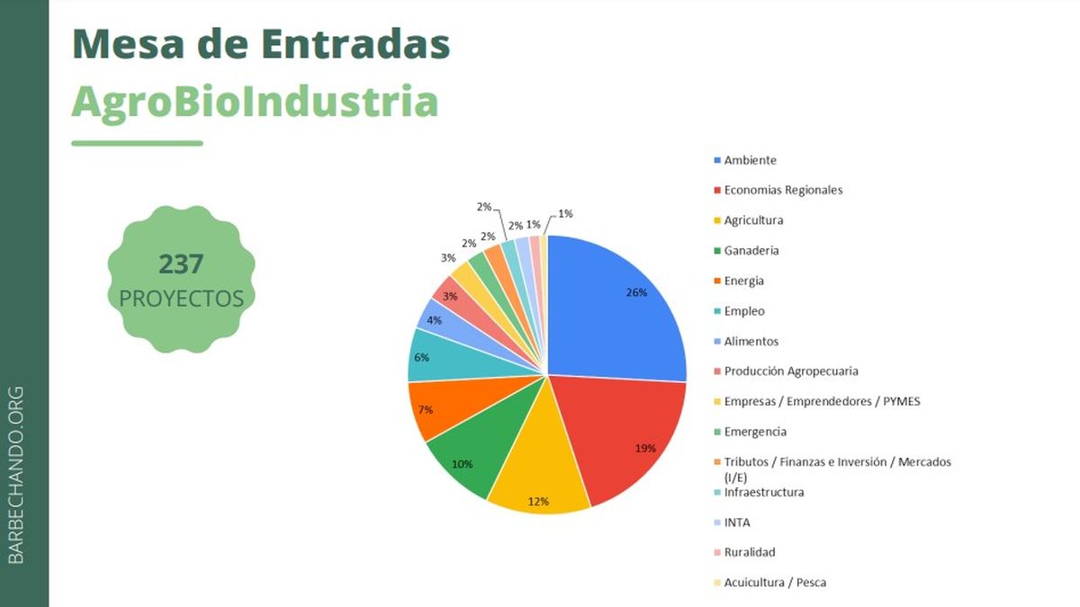 Ambiente encabezó la nómina de temas presentados en Mesa de Entradas del Congreso.   