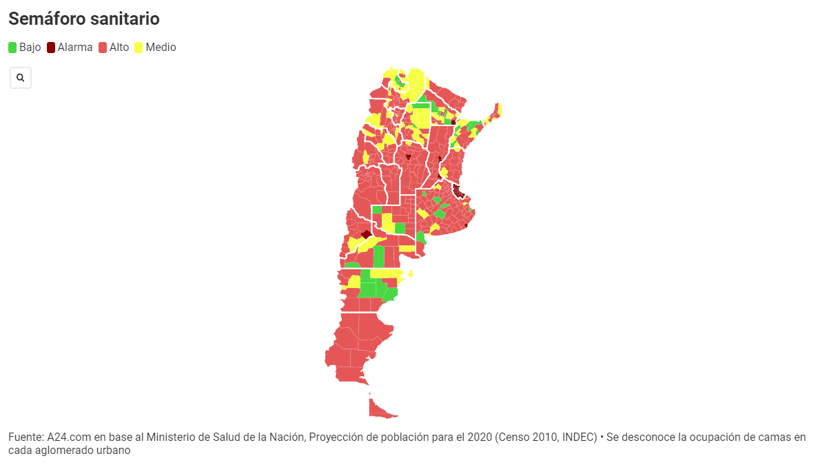 Vuelta a fase 1: cómo evolucionó el semáforo sanitario del país a lo largo del año