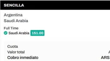 Apostó por error para Arabia Saudita y ganó $25 mil