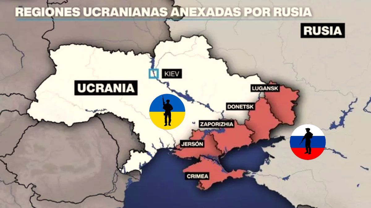 El mapa de 2026 de Ucrania, el 20% de su territorio est&aacute; ocupado por Rusia desde 2022. (Foto: A24.com)