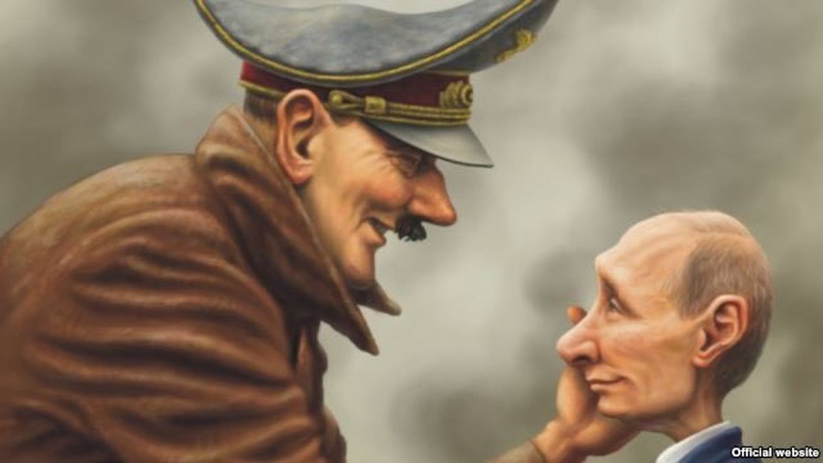 La cuenta oficial de Twitter de Ucrania publicó una imagen de Vladimir Putin junto a Adolf Hitler.