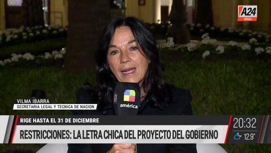 Vilma Ibarra cruzó a la oposición por el proyecto de restricciones: No son superpoderes