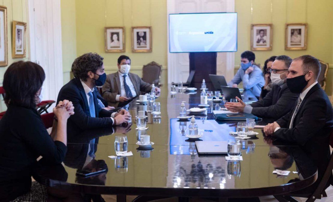 Una de las reuniones de Gabinete económico. Esta vez también participó el presidente de la Cámara de Diputados
