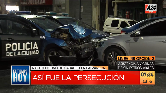 Persecución de película y choque múltiple en Balvanera