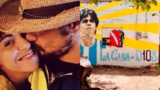 Gianinna Maradona visitó junto a Daniel Osvaldo la casa natal de Diego en Villa Fiorito
