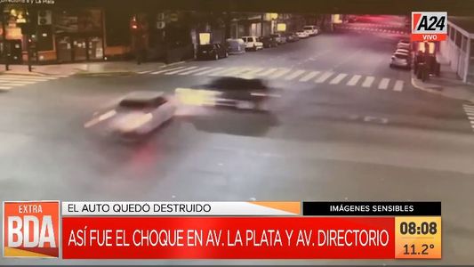 San Cristóbal: así fue el violento choque que destruyó un auto