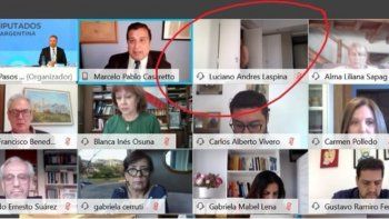 El descuido del diputado Laspina durante la presentación de Guzmán por el Presupuesto