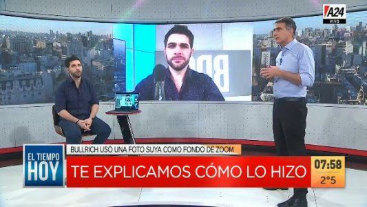Cómo hizo técnicamente Bullrich para poner una foto congelada en el Zoom