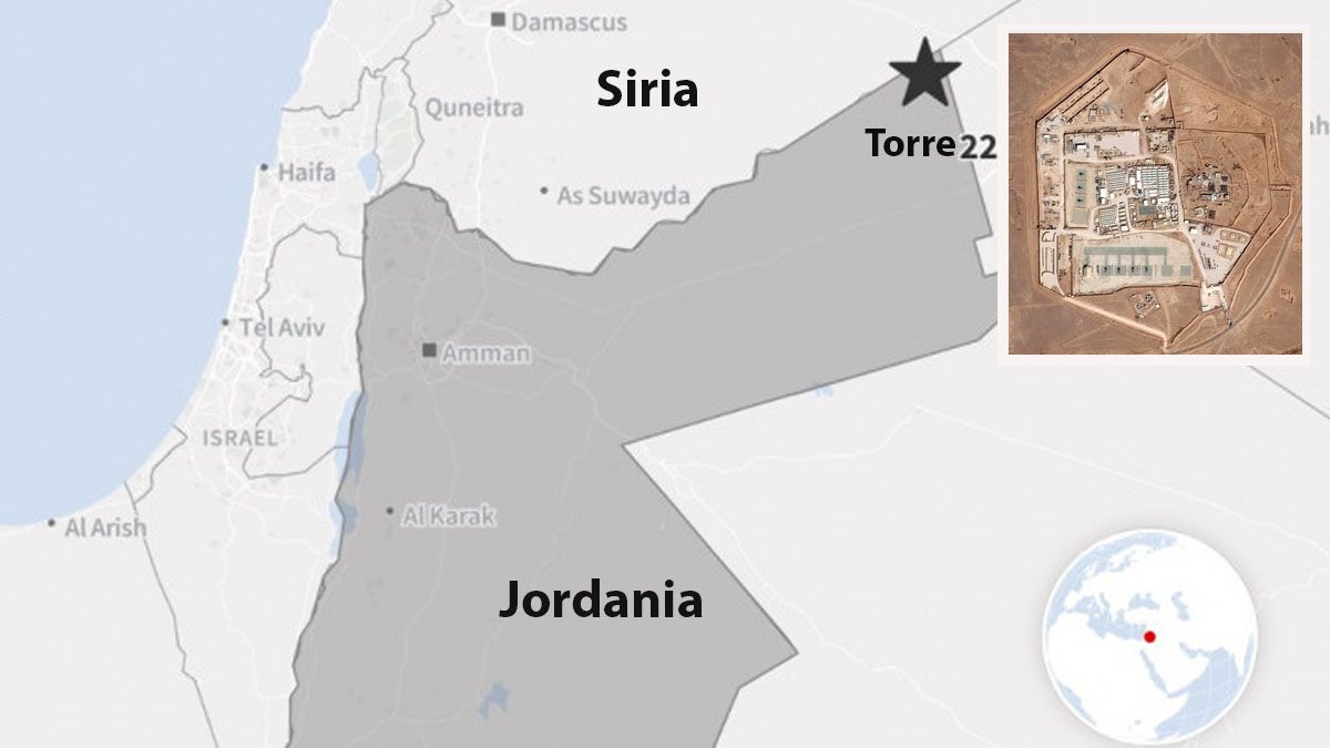 El &aacute;rea de la Torre 22, la base atacada que caus&oacute; la muerte de 3 soldados norteamericanos en Jordania (Foto: A24.com).