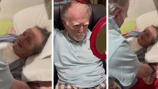 Perdió su memoria hace 15 años, pero su marido igual se pone lindo para verla