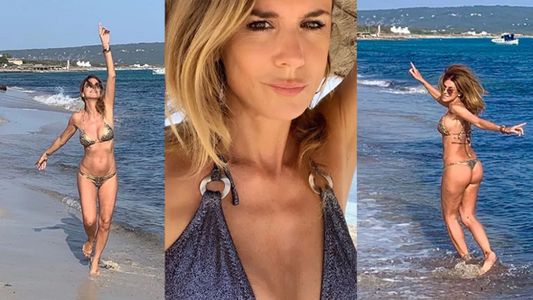 Flavia Palmiero celebró sus 53 años con un desnudo en la playa