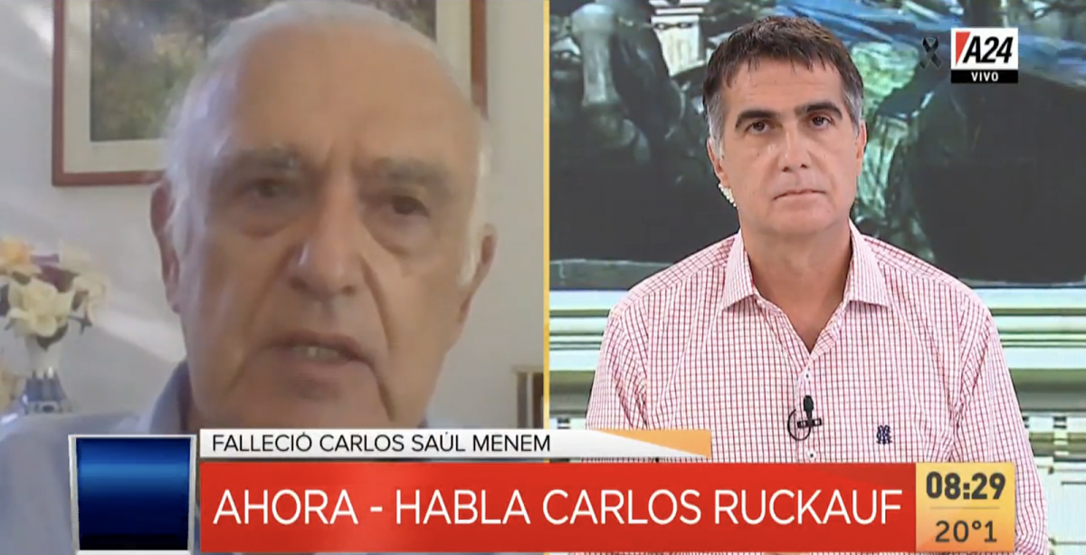La emoción de Ruckauf al recordar a Menem: Me impacta que haya muerto de la mano de Zulema y el día de los enamorados