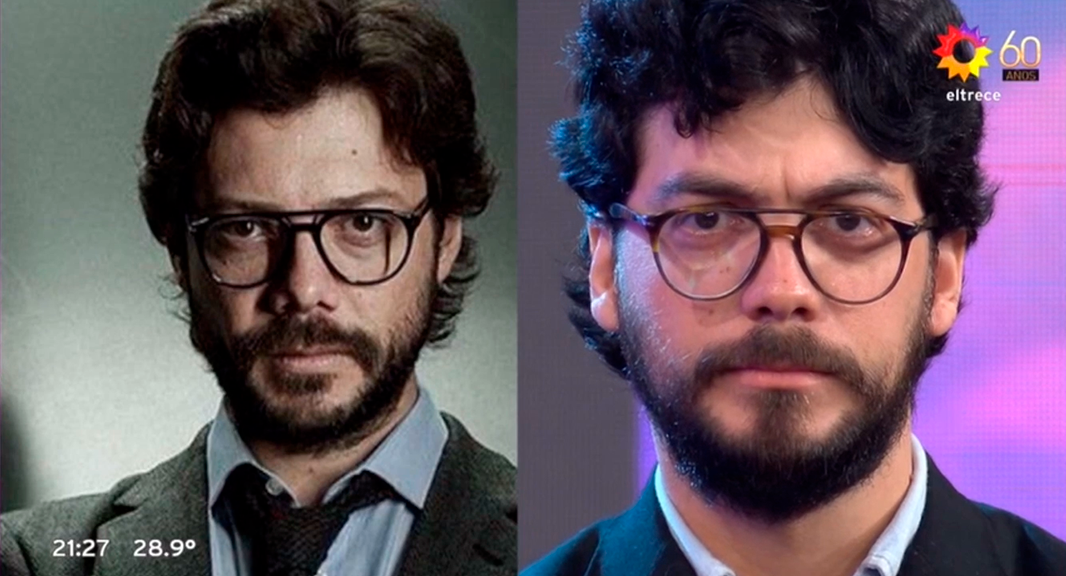 Impactante parecido con el Profesor de La casa de Papel en el programa de Guido Kaczka