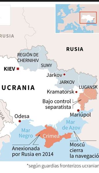 El mapa de la guerra entre Ucrania y Rusia: las zonas que fueron bombardeados por Moscú