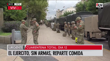 Así llegó el Ejército Argentino a La Matanza para repartir comida