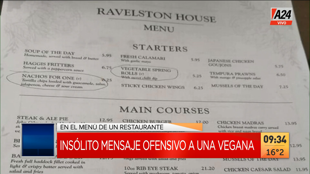 Así le respondieron un mensaje ofensivo a una vegana que se hizo viral. (Captura de Tv)