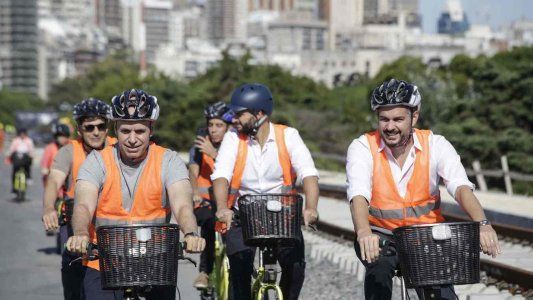 Por la misma bicisenda: Larreta y Peña pedalearon juntos para disipar las diferencias internas
