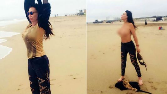 El clásico topless de Moria Casán en Mar del Plata: Poniéndole el pecho a la temporada