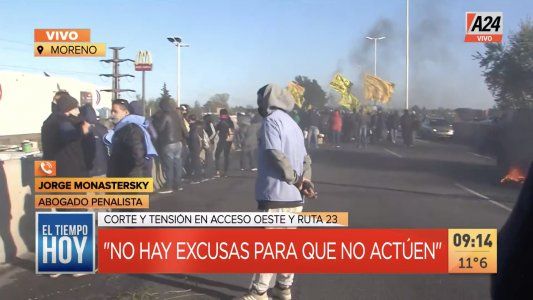 Pese a las restricciones, choferes de colectivos cortaron el Acceso Oeste y Puente Pueyrredón