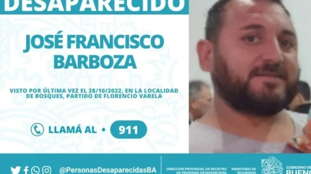 La última noticia que tienen de José Francisco Barboza fue el viernes a las 22 horas.&nbsp;