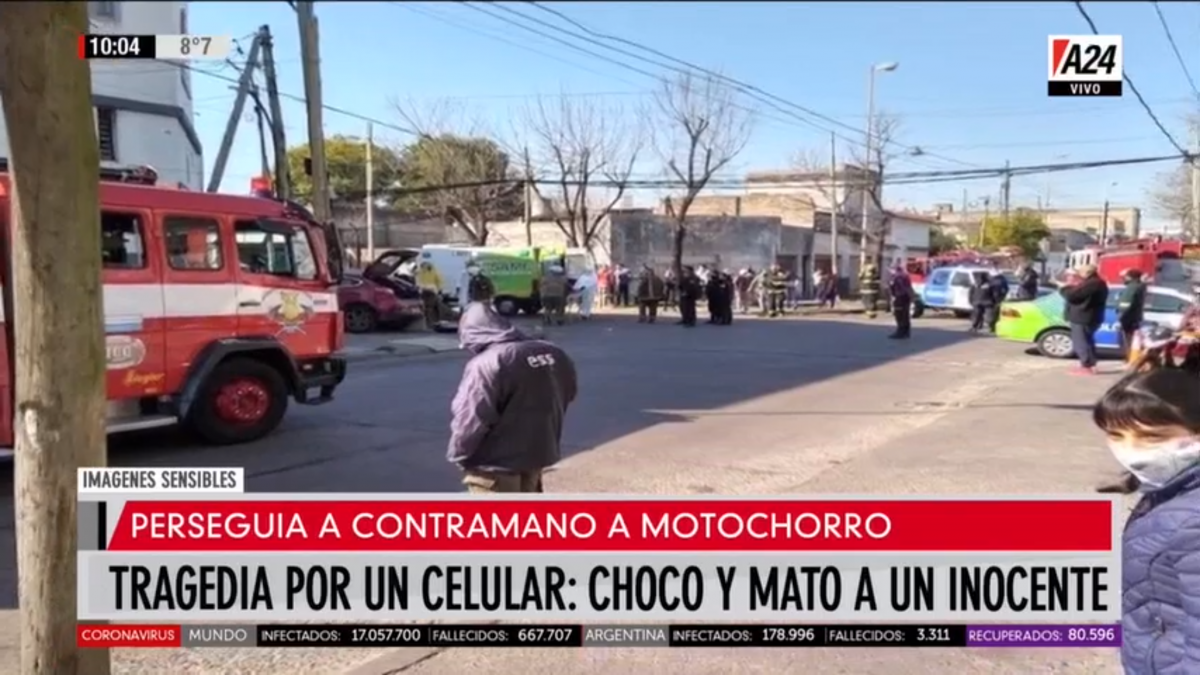 De Lanús a Gerli: perseguía a un motochorro, chocó y mató a otro conductor
