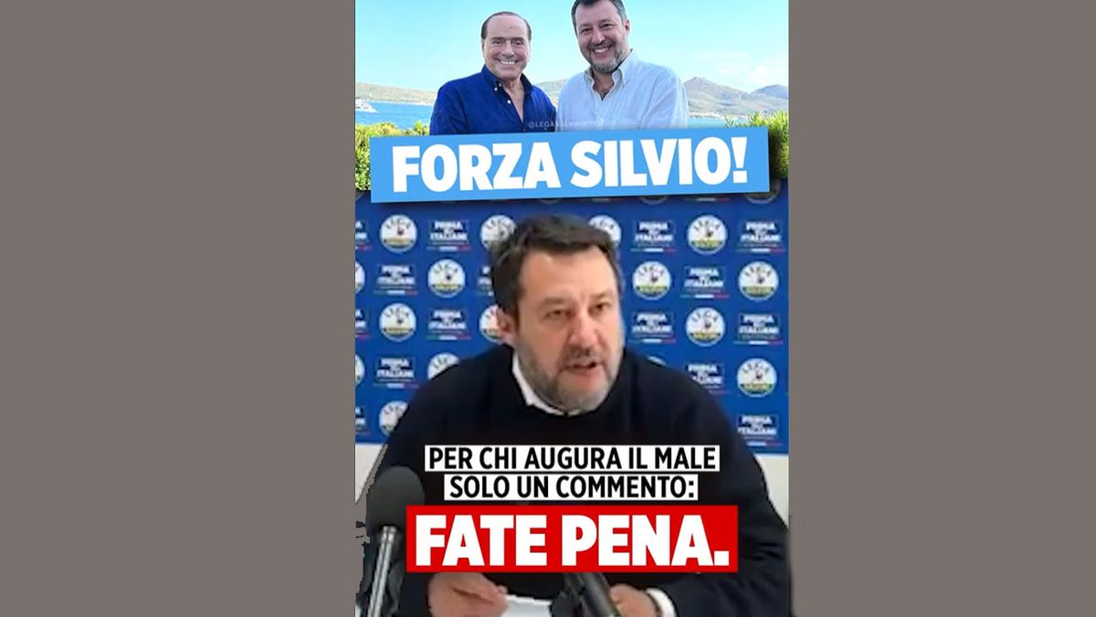 Matteo Salvini, aliado de Silvio Berlusconi, condenó a los que se "alegran" en las redes sociales por el estado de salud delicado de "Il cavaliere (Foto: Cuenta de Twitter de Salvini)
