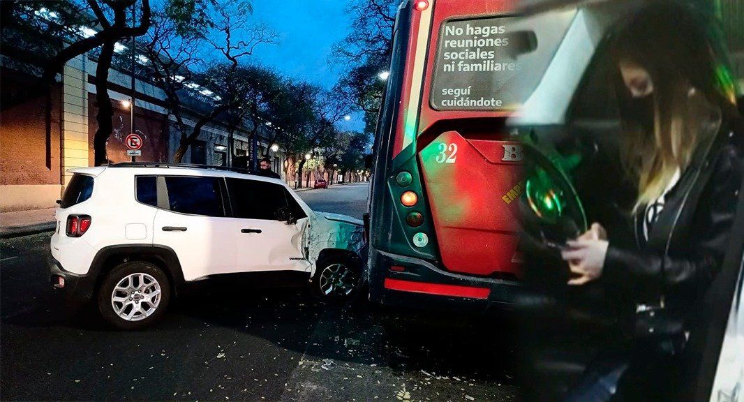 Romina Malaspina chocó contra un colectivo y quiso escapar