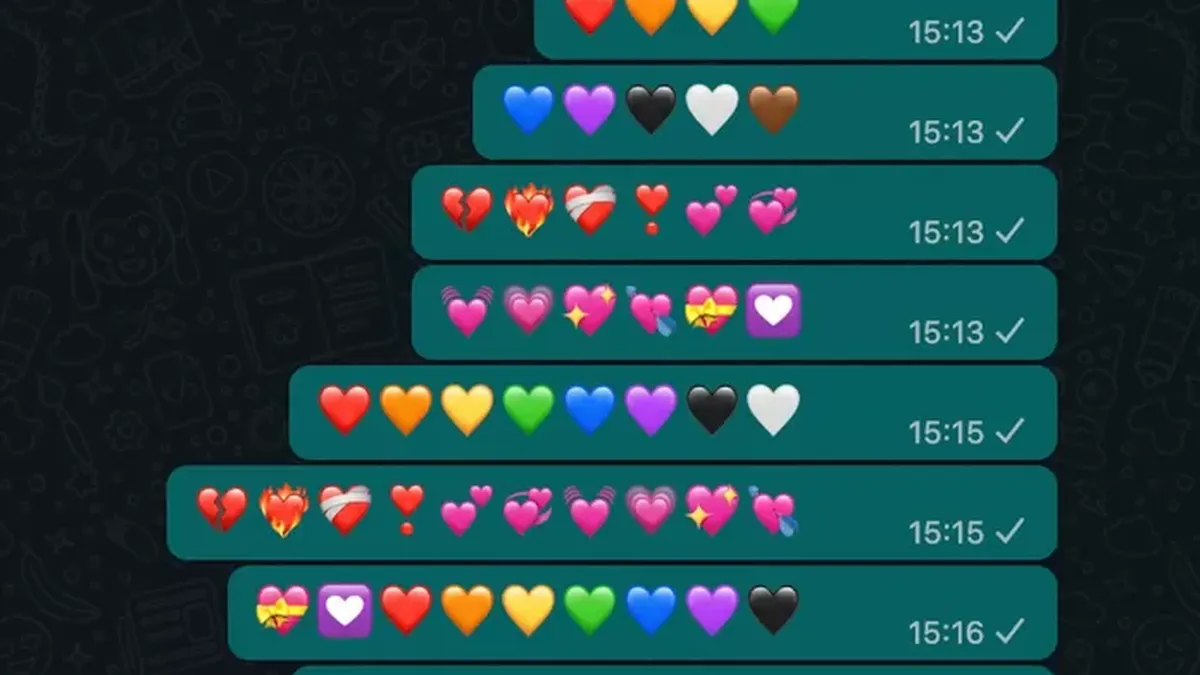 WhatsApp: qué significa el color de cada corazón de los emojis