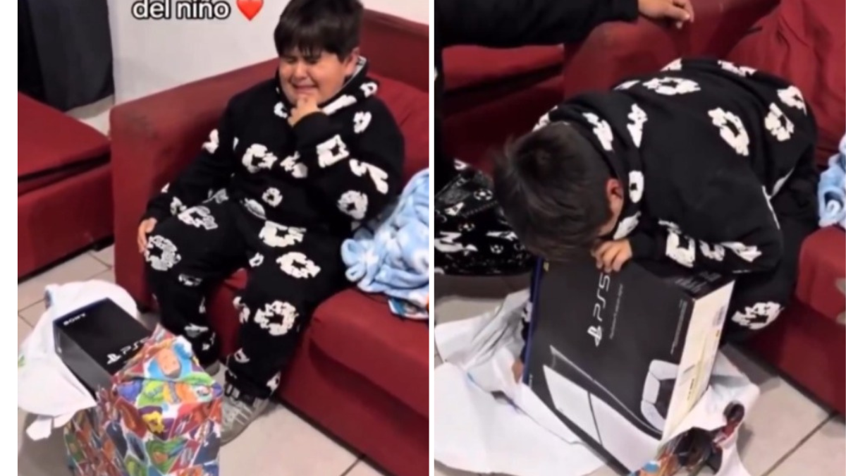 El nene rompió en llanto al ver el regalo y su reacción emocionó a miles en redes sociales.
