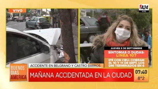 Mañana de choques en la Ciudad: alerta por calzada resbaladiza