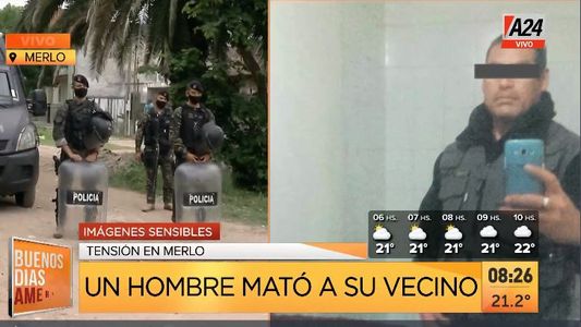 Tensión en Merlo: mató al vecino, se atrincheró e hirió a 3 personas