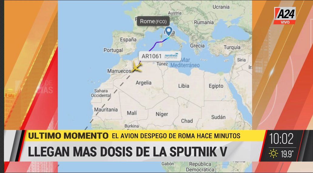 Tras un escala en Roma