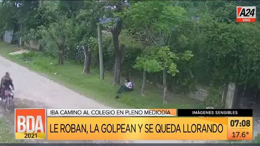 Merlo: así llora una chica tras un ataque motochorro