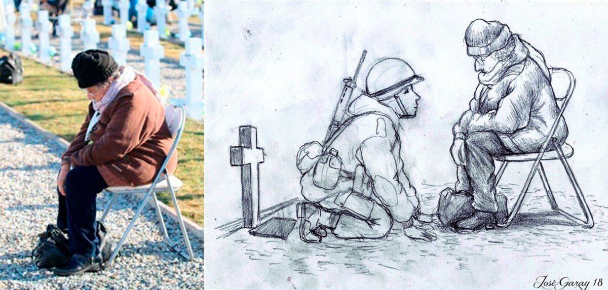 La historia del emotivo dibujo viral sobre una madre, un reencuentro y un héroe caído en Malvinas