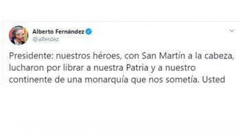 Alberto cruzó a Macri por su referencia a San Martín: Usted no hizo nada heroico