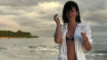 Las vacaciones de Griselda Siciliani en Playa del Carmen: Viento, humedad 100%, agua de mar y arena a gusto