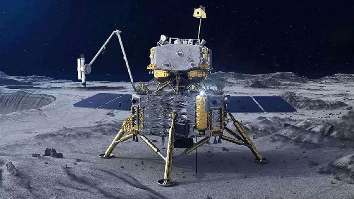 La nave de China, en el lado oscuro de la Luna. (Foto: Gentileza: Agencia Espacial China)