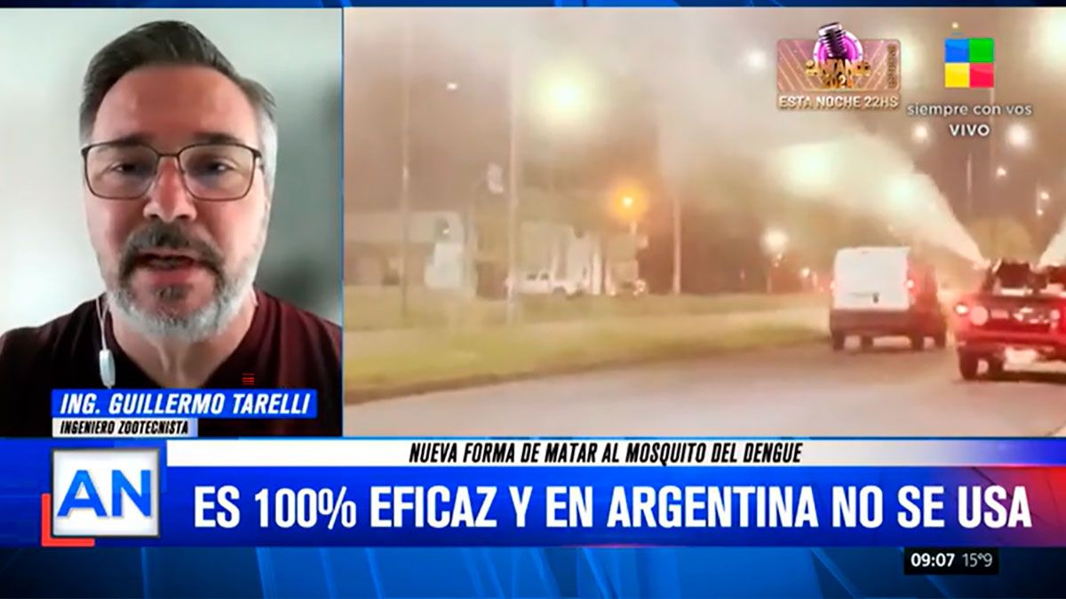El ingeniero Guillermo Tarelli explica que un insecticida más eficaz no se usa en campañas públicas debido a regulaciones, aunque es seguro si se emplea correctamente.
